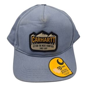 Carhartt  Blue Canvas Mountain Patch Wicking Adjustable Snapback Hat